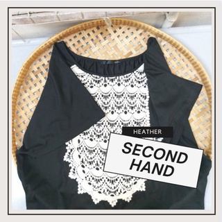 เสื้อยืดป้ายHealheแขนสั้นสีดำไหล่สโลปมือสองrสภาพดี