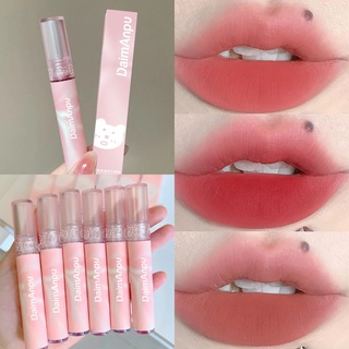 Daimanpu matte lipstick ลิปเวลเวท ลิปเนื้อซอฟท์แมท ครีมมี่นุ่มละมุน เกลี่ยง่าย ไม่ตกร่อง สีสวยชัด ติดทน Velvet Mist Lip