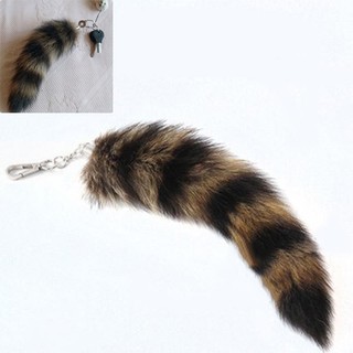 พวงกุญแจห้อยจี้สุนัขจิ้งจอก Racoon Tail