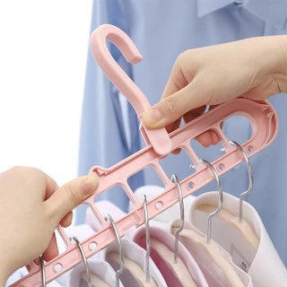 ไม้แขวนเสื้อ 9หลุม มีให้เลือก 4 สี ไม้แขวนผ้า หมุนได้ 360 องศา ประหยัดพื้นที่