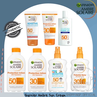 🧡Garnier Ambre Solaire Ultra-Hydrating Sun Cream SPF 30 50ml Travel Size ครีมกันแดดขนาดพกพา