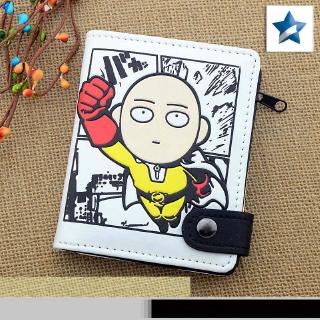 กระเป๋าสตางค์ ใบสั้น ลายการ์ตูนอนิเมะ ONE PUNCH MAN Saitama ใส่บัตรได้