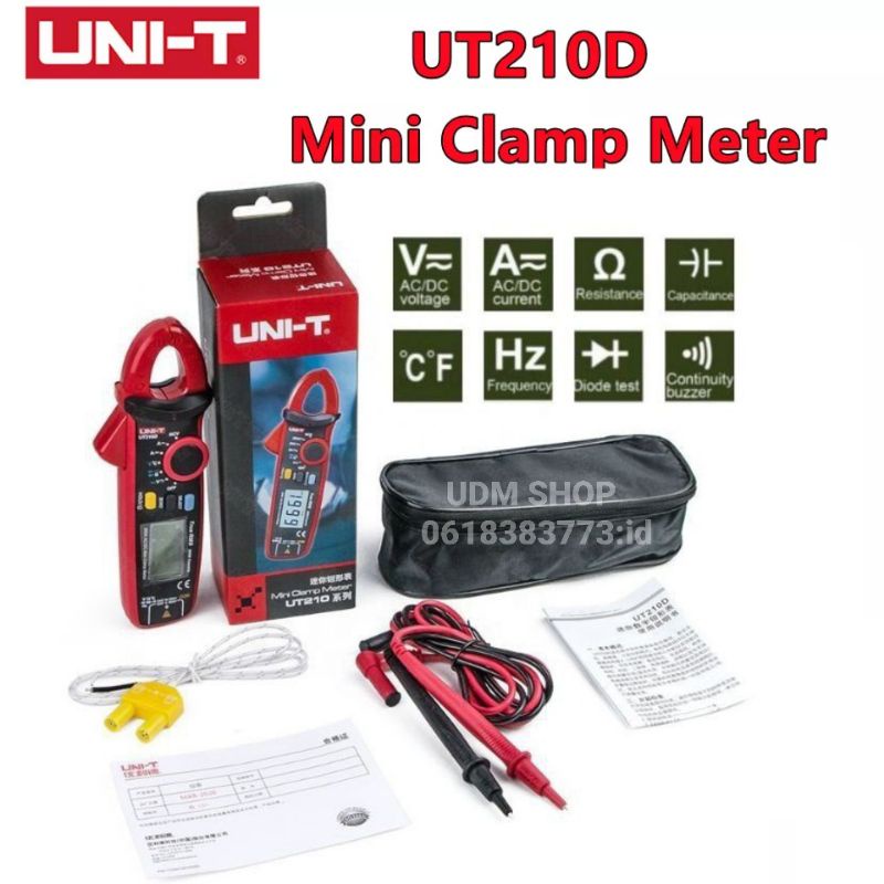 คลิปแอมป์ UNI-T UT210D UT210E Clamp Meter Digital มัลติมิเตอร์ดิจิตอล มิเตอร์วัดไฟ แคล้มมิเตอร์ คลิปแอมป์
