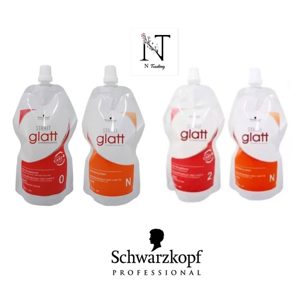 Schwarzkopf Strait Styling Glatt | ชวาร์สคอฟ สเตรท แกลทท์ | ยายืดผม | สูตร 0 ผมหยิกยากเส้นใหญ่, 2 ผมผ่านการทำเคมี 400 ml