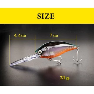 [คนตกปลา] เหยื่อปลอมดำลึก งาน ชะโด กระสูบ ขนาด11.4cm น้ำหนัก21g Laser deep diving Crankbait Sea Fishing Lure