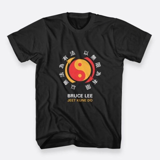 เสื้อยืด ผ้าฝ้าย พิมพ์ลาย Bruce Lee Jeet Kune Do สีดํา สไตล์ฮาราจูกุ สตรีท สําหรับผู้ชาย และผู้หญิงสามารถปรับแต่งได้