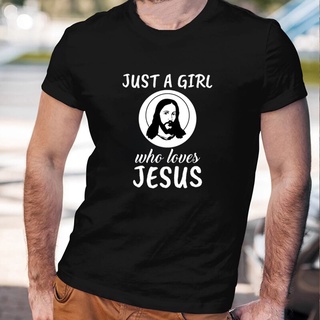 [COD]มาใหม่ เสื้อยืดคอกลม ผ้าฝ้าย 100% พิมพ์ลาย Just A Girl Who Loves Jesus แฟชั่นฤดูร้อน สไตล์สตรีท สําหรับผู้ชาย ผู้หญ