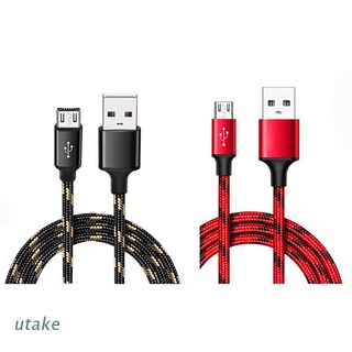 Utake สายชาร์จ สายข้อมูล Micro USB ไนล่อนถัก ยาว 5 เมตร ทนทาน ชาร์จเร็ว สําหรับ Samsung Galaxy Huawei Xiaomi Android