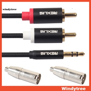 JK [W & T] 1.8M 3.5Mm To 2 RCA Audio Adapter Cable RCA Female To 3Pin XLR Male Converter