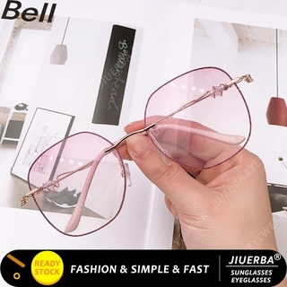 (JIUERBA)COD แว่นตาป้องกันรังสีสำหรับผู้หญิงมาใหม่แฟชั่นเกาหลี Frameless Shades สำหรับผู้หญิง