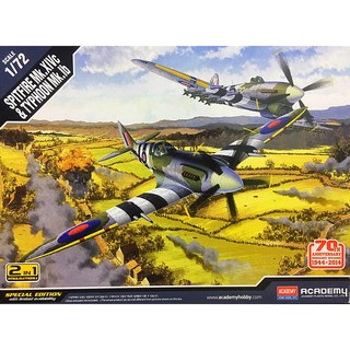 โมเดลเครื่องบิน Academy Model 1/72 AC12512 SPITFIRE Mk.XIVc &amp; TYPHOON Mk.Ib