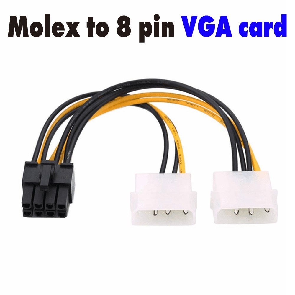 หัวแปลงเสียบไฟเลี้ยงการ์ดจอ Molex to 8 Pin VGA