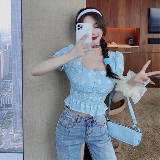 🌼เสื้อแขนตุ๊กตา ลายดอกเดซี่🌼