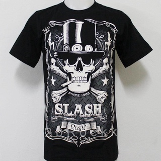 เสื้อยืดผ้าฝ้ายพิมพ์ลายขายดี สไตล์ใหม่ เสื้อวง Slash Guns N Roses เสื้อยืด เสื้อ สแลช S228 Size ยุโรป ผ้าฝ้ายแท้