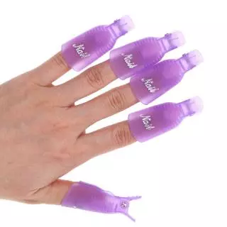 Monja ชุดคลิปหนีบเล็บ สําหรับล้างสีน้ำยาทาเล็บ 10 ชิ้น nail uv gel polish soak off removal clips