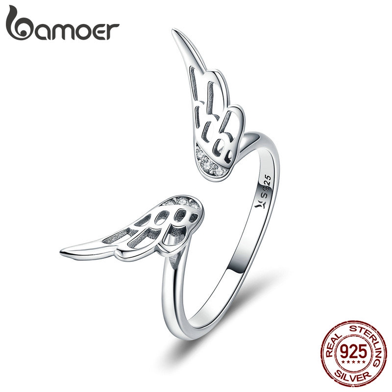 BAMOER 925 Silver Fashion Rings Elf Wing SCR457