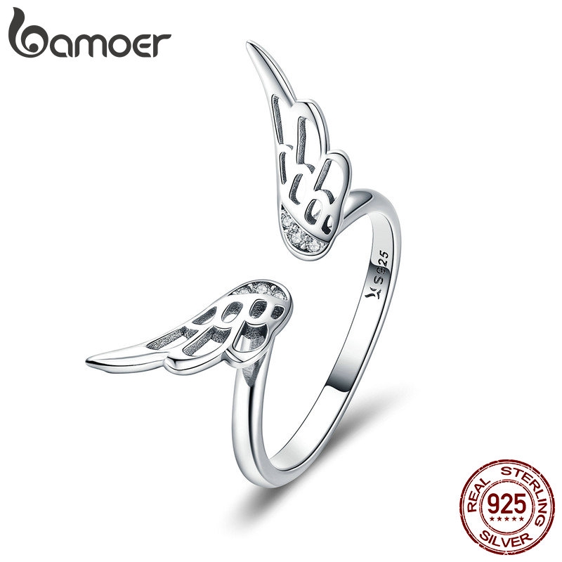 BAMOER 925 Silver Fashion Rings Elf Wing SCR457