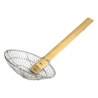 เอ็น.ที. ที่ตักบะหมี่ กระชอนสเตนเลส ด้ามไม้ ขนาด 7 นิ้ว NT Stainless Steel Strainer with wooden handle, size 7 inches