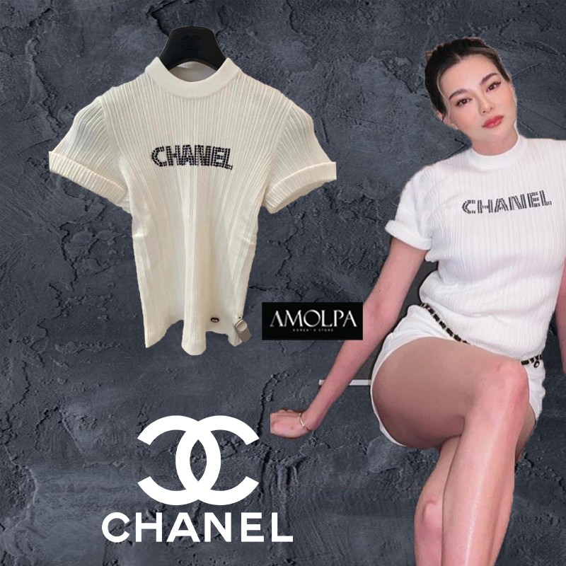 เสื้อยืดCHANEL KNITT  2021SS  งานน่ารักมาก งาน KNITT ตรงตามแบบใน SHOP