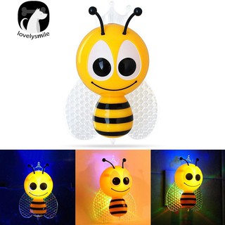 ♞➽สีสัน Bee EU ปลั๊ก LED กำแพงไฟกลางคืนโคมไฟควบคุมเด็กตกแต่งห้องนอน