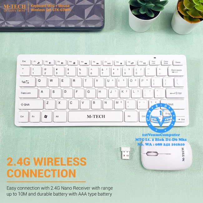 คีย์บอร์ด MINI+MOUSE WIRELESS MULTI COMBO STK-03WH KB+MS MINI/ KB10-MTC
