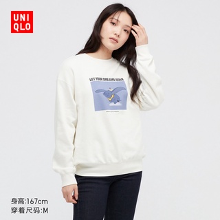 Uniqllo เสื้อกันหนาว พิมพ์ลายดิสนีย์ ดัมโบ้ แบบสวมหัว สําหรับผู้หญิง (UT) 444569