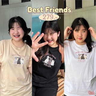 SC01 เสื้อยืดโอเวอร์ไซส์ ลาย best friends