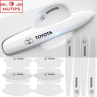 สติกเกอร์ใส ป้องกันรอยขีดข่วน สําหรับติดมือจับประตูรถยนต์ Toyota Prius Fortuner Corolla Cross CHR Camry Wish Yaris l Altis Hiace Vios Veloz Prius Estima Sienta 200 Hilux Revo 8 ชิ้น