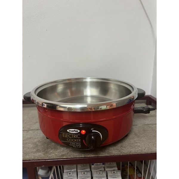 IMARFLEX หม้อสุกี้ไฟฟ้า หม้อสแตนเลส ฝาแก้ว ขนาด 3 ลิตร (เต็มความจุ 4 ลิตร) รุ่น IP- 19 มือสอง