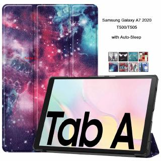 Samsung Tab A7 2020 T500 T505 เคสแท็บเล็ต แบบประกบและพลิกตั้งได้ หนัง เคสแบบแข็ง