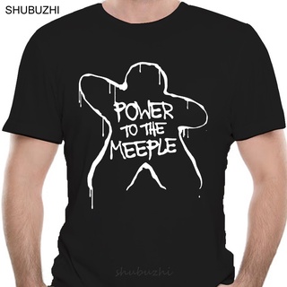 ROUND คอลูกเรือเสื้อยืดแขนสั้น พิมพ์ลาย Power To The Meeple Boardgames แฟชั่นสําหรับผู้ชาย และผู้หญิง-4XL