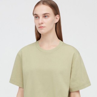 Women Uniqlo U เสื้อ AIRism ทรงหลวม คอกลมแขนสั้น