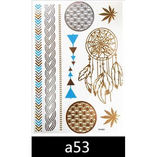 สติ๊กเกอร์ ลายสักโบฮีเมียนสีทอง Gold color Bohemian style Temporary tattoo Tattoo stickers