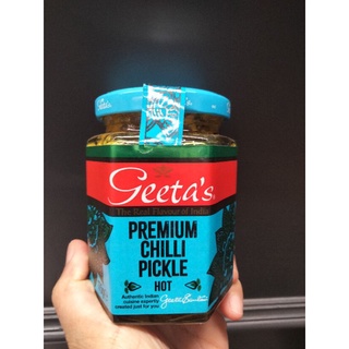 Geetas Chilli Pickle ซอสผสม พริก เขียว ดองสำหรับจิ้ม  อาหาร 175กรัม