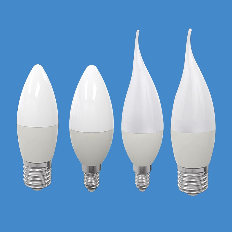 หลอดไฟ LED รูปทรงเทียน E14 E27 220V 3W 5W 7W ความสว่างสูง