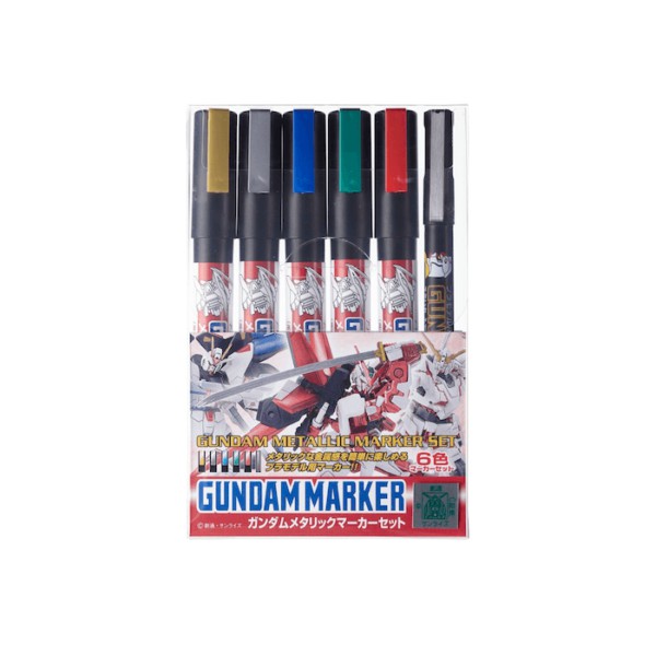 ปากกากันดั้มมาร์คเกอร์แบบเซ็ท GMS121 GUNDAM METALLIC MARKER Set 6 สี