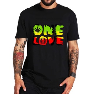 เสื้อยืดชาย - ผู้ชาย tshirt oversize ตลกบ๊อบมาร์เลย์หนึ่งรักจาเมกา Rasta เร้กเก้ฮิปฮอปเพลงแร็พเพลงเ