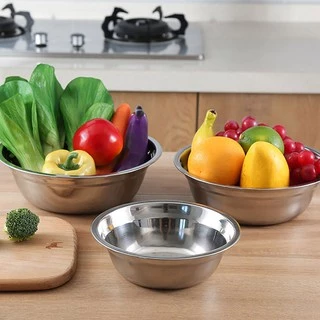 ชามสแตนเลส กะละมังสแตนเลส Stainless steel basin ชามผสมแป้ง ชามแสตนเลสแท้ กะละมังสแตนเลสใหญ่ 14/18/22/24cm Simple Kitchen