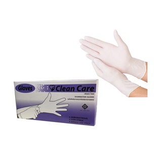 ถุงมือ ชนิดไม่มีแป้ง CLEAN CARE ราคาถูกมาก บรรจุ 100ชิ้น/กล่อง