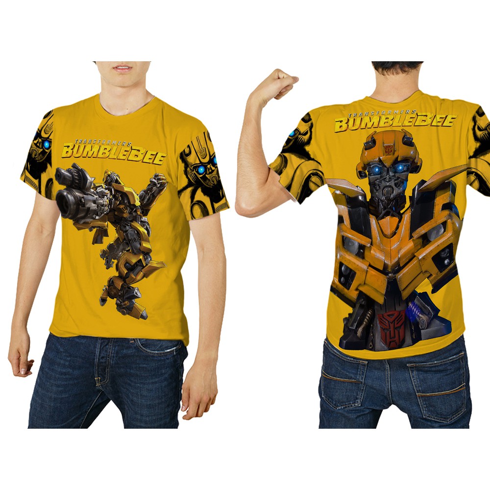[Riashop] เสื้อยืด Transformers Bumblebee | เสื้อยืดผู้ชาย Transformers Bumblebee Full Print - FS