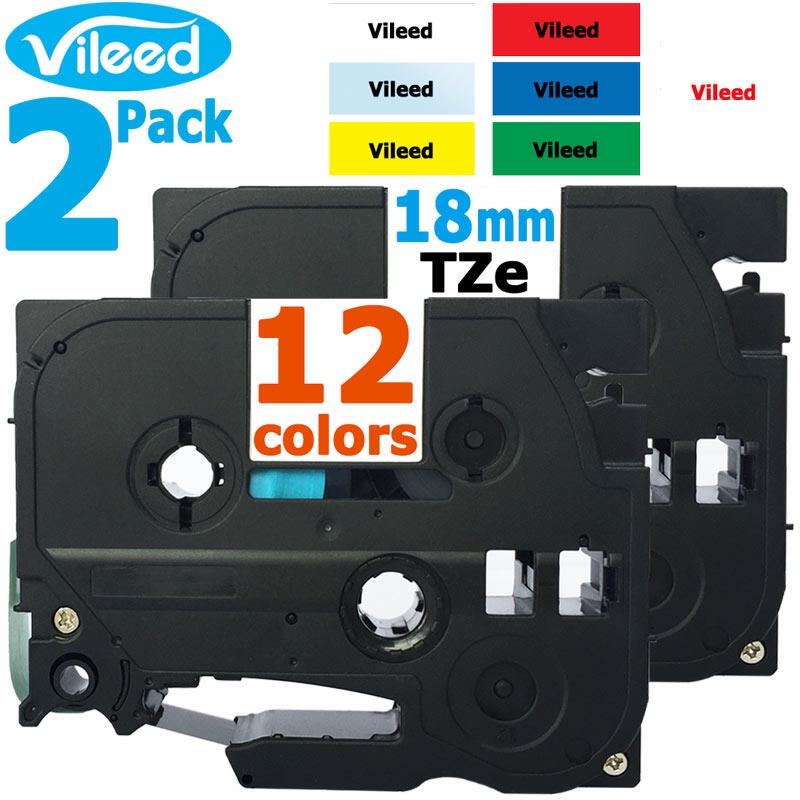 2 แพ็คใช้งานร่วมกับ Brother 18 มม.เทปสติกเกอร์ฉลาก Tze-141 241 441 541 641 741 PTouch PT-D450 PT-D60