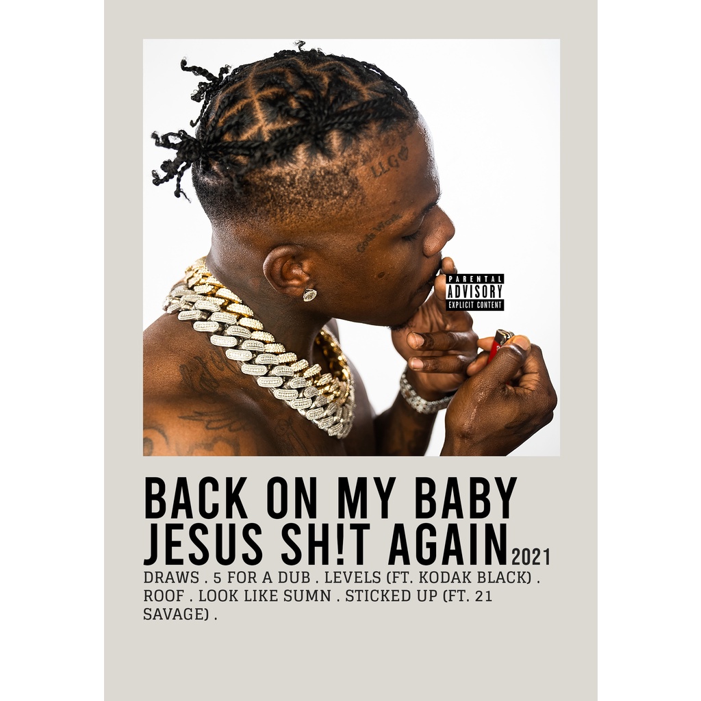 ปกโปสเตอร์ อัลบั้ม Back On My Baby Jesus Sh!T AGAIN by DaBaby for Room/บาร์เบอร์ยิม