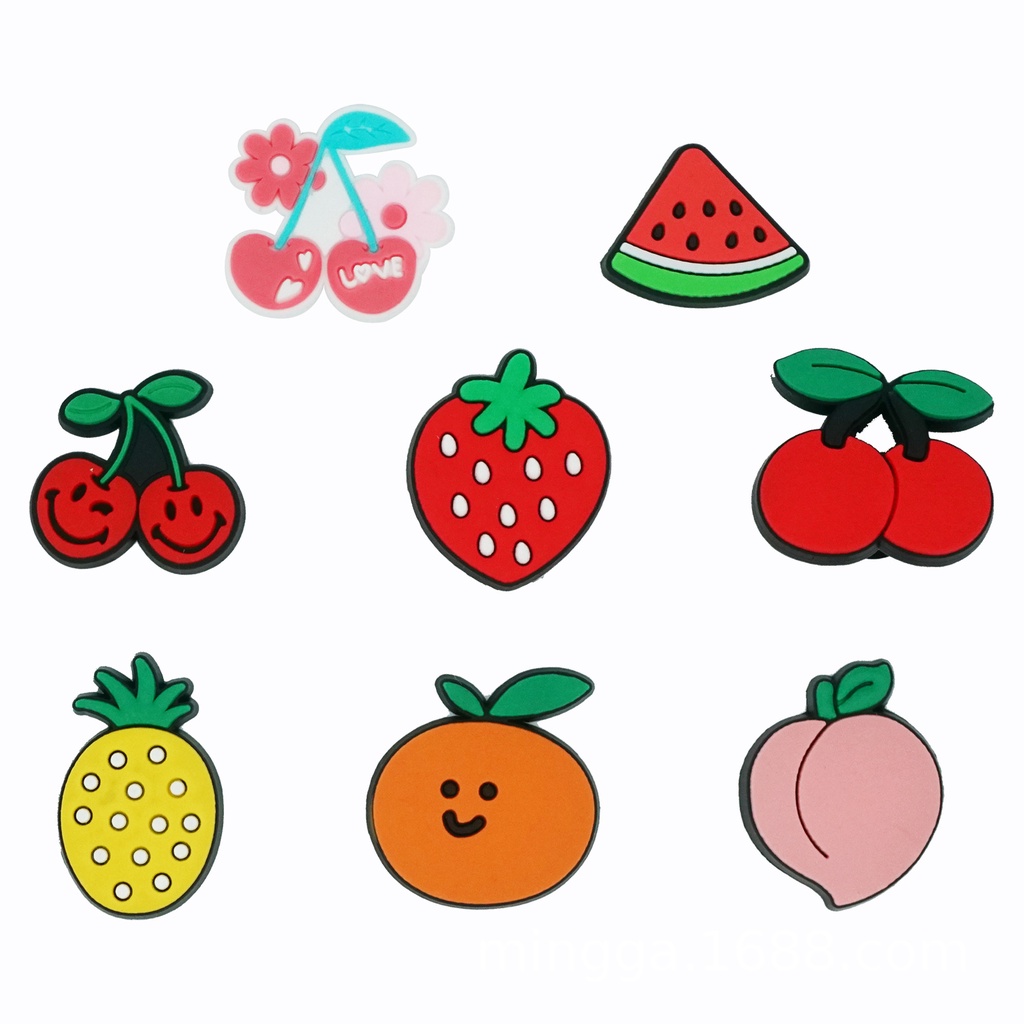 Croc Jibz Pins กระดุม รูปผลไม้ หลากสีสัน สําหรับรองเท้า DIY