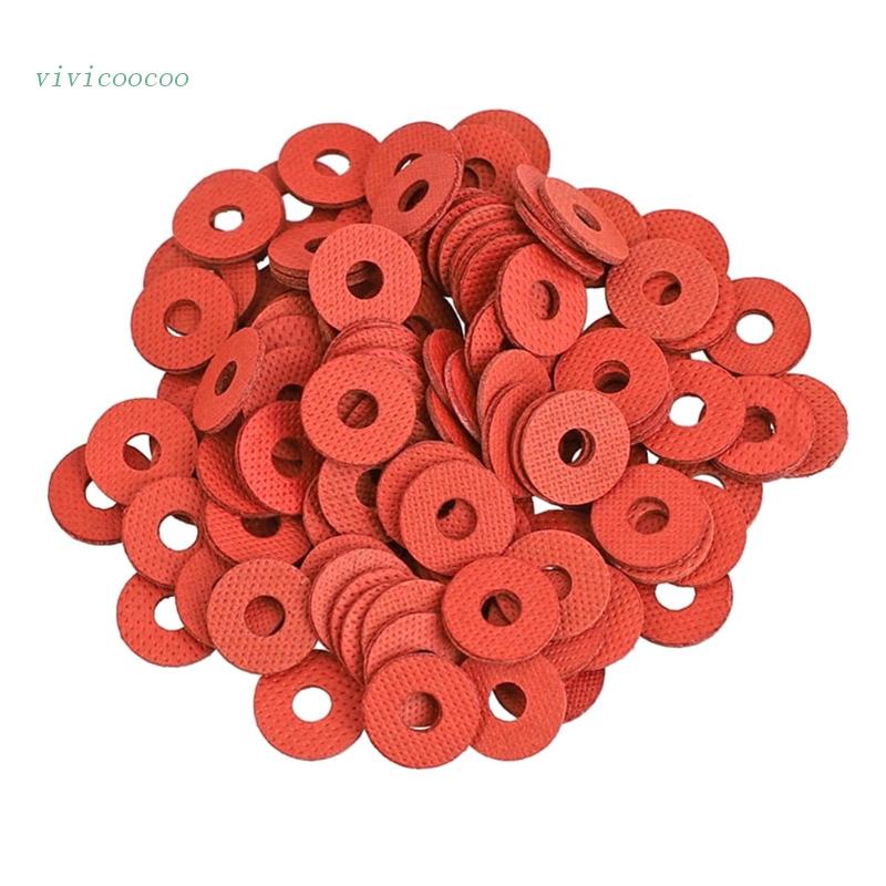 Vivi ชุดแหวนรองยางไฟเบอร์ สีแดง มีฉนวนกันความร้อน สําหรับเครื่องซักผ้า 100 ชิ้น