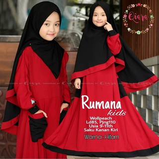 โมเดลเสื้อผ้า รุ่นล่าสุด Rumana Syari Gamis Shari สําหรับเด็กผู้หญิง อายุ 7-9 ปี 2020