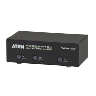 VGA Switch 2 Port with Audio เครื่องสลับสัญญาณ VGA ทั้งภาพและเสียง รุ่น VS0201 ยี่ห้อ ATEN ประกัน 3 ปี