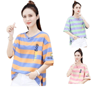 YH#Z6003เสื้อยืด คอกลม เสื้อยืดลายการ์ตูนโทนสีเทลสีสันสดใส ปังได้ทุกลุคทุกแนว สไตล์เกาหลี