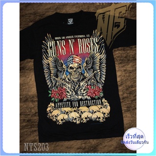 0 GNR ROCK เสื้อยืด เสื้อวง เสื้อดำ สกรีนลายอย่างดี ผ้าหนานุ่ม ไม่หดไม่ย้วย  T SHIRT S M L XL XXL