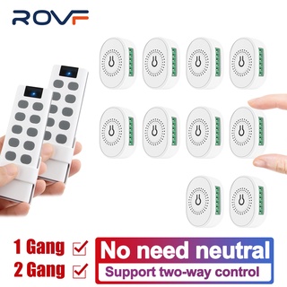 Rovf โมดูลสวิตช์ไฟอัจฉริยะไร้สาย 1/2 Gang 2 Way RF 433MHZ