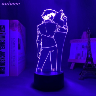 โคมไฟกลางคืน Led รูปการ์ตูนอนิเมะ Bebop Spike Spiegel 3d สไตล์คาวบอย สําหรับตกแต่งห้องนอน ของขวัญวันเกิด